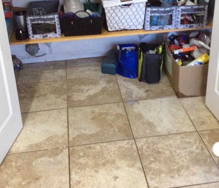 water damage in kitchen pantry