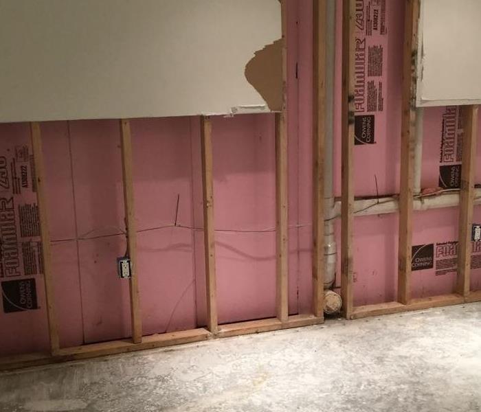 water damage to drywall and basement